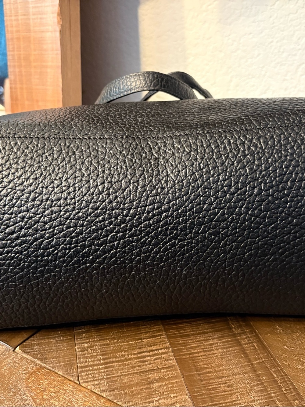 👛❤️Kate Spade New York Black Pebbled Leather Turnlock Tote Shoulder Bag Large - Picture 7 of 10